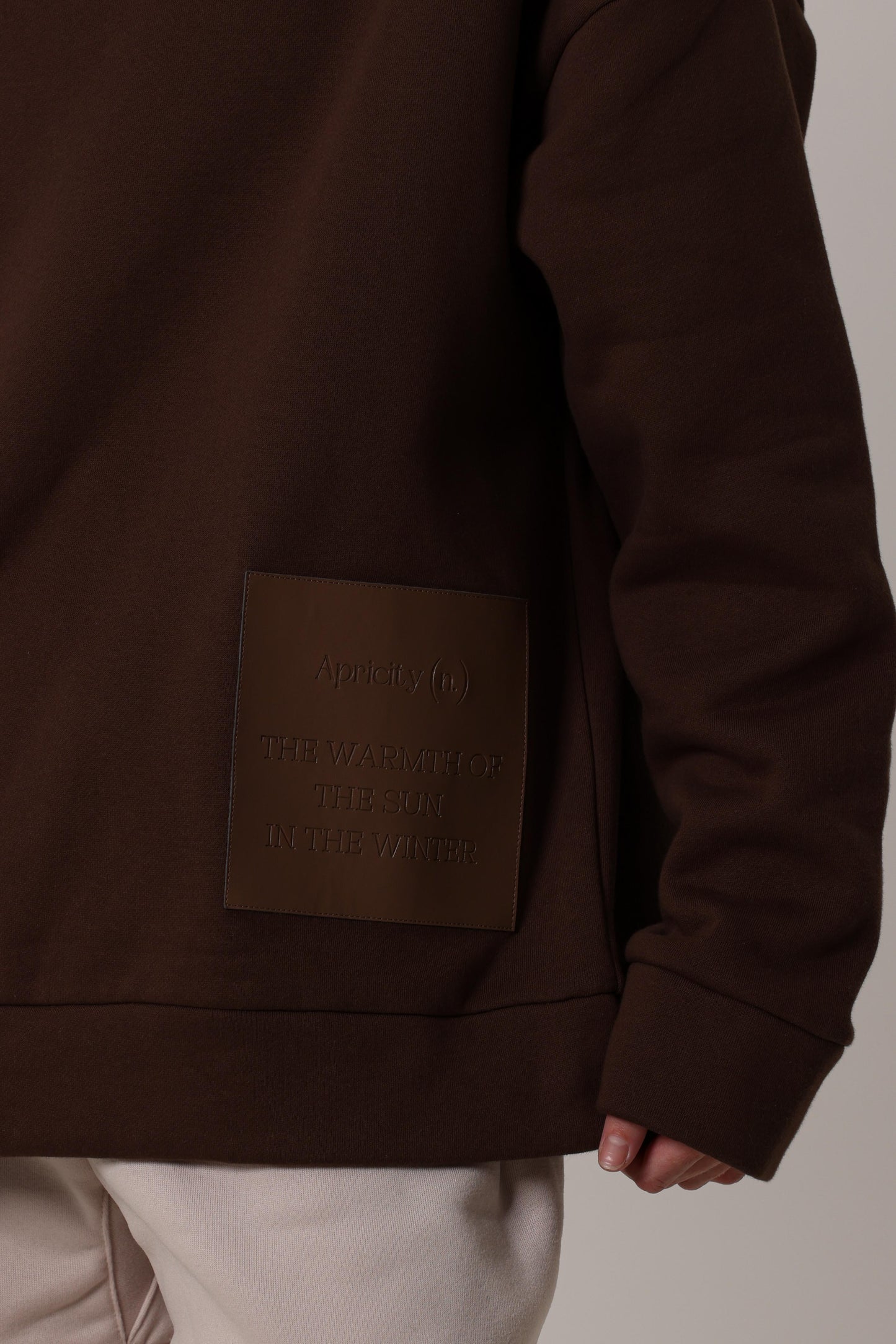 Apricity Leather Patch Hoodie