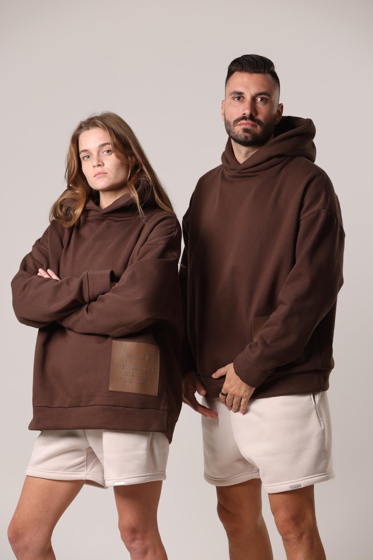 Apricity Leather Patch Hoodie