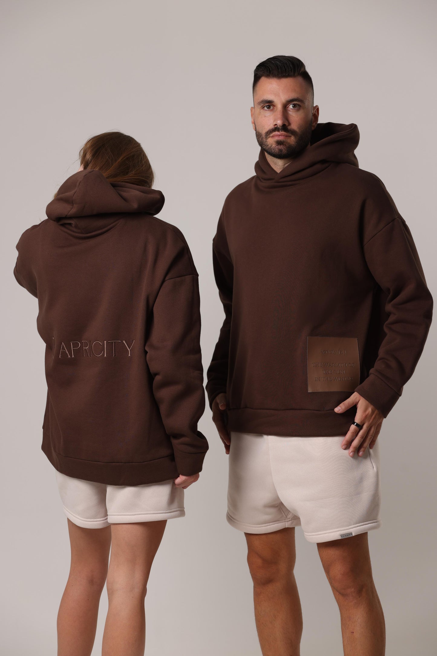 Apricity Leather Patch Hoodie