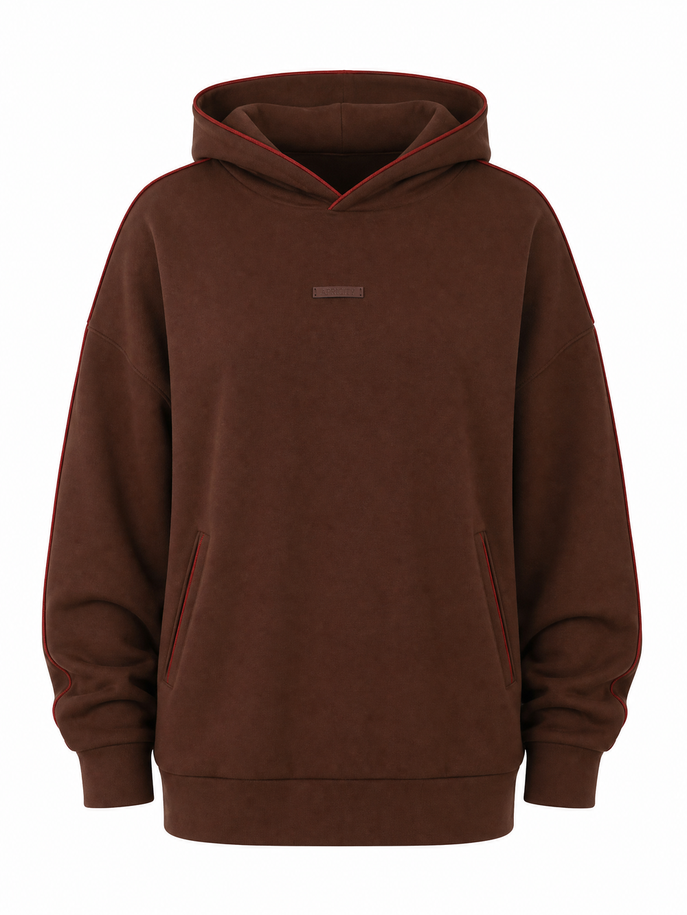 Hoodie With Burgundy Piping