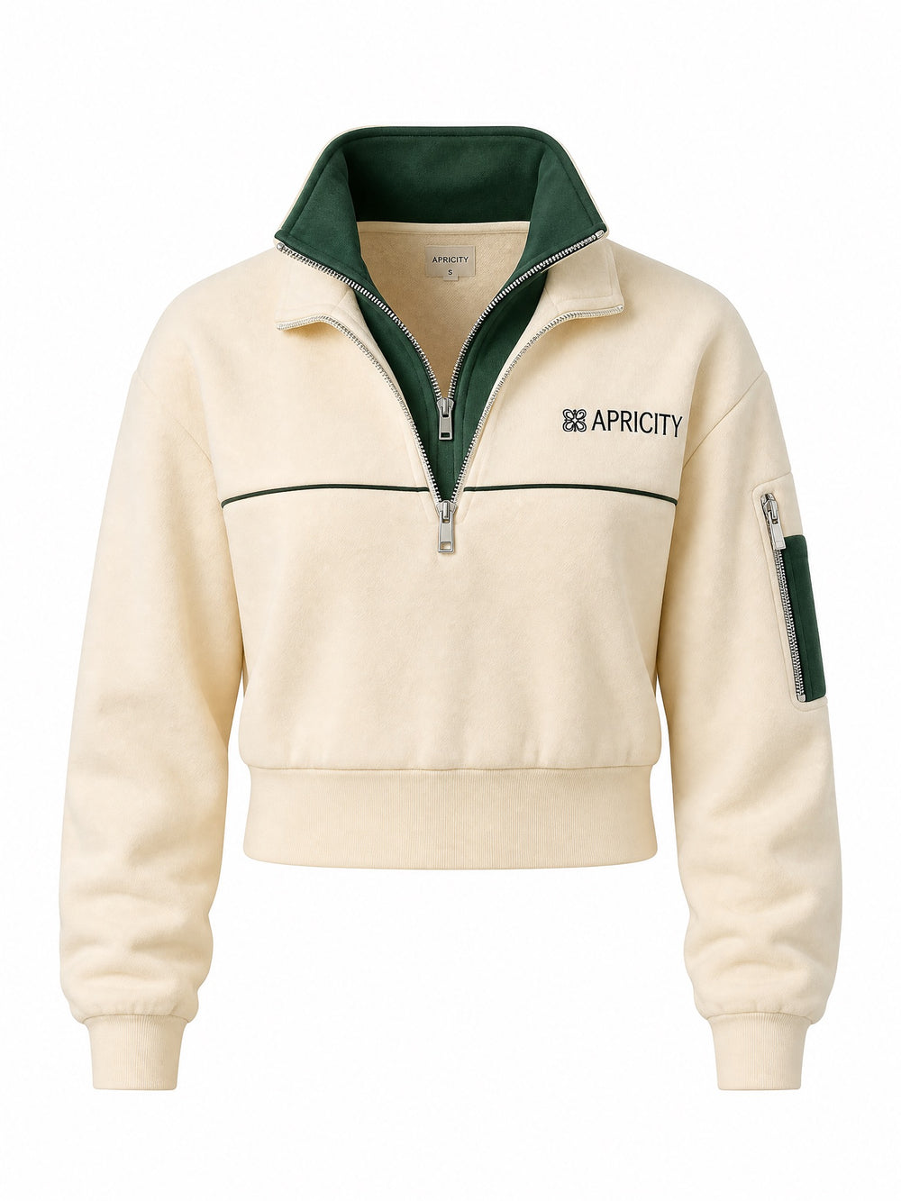 Double Collar Cropped Sweatshirt